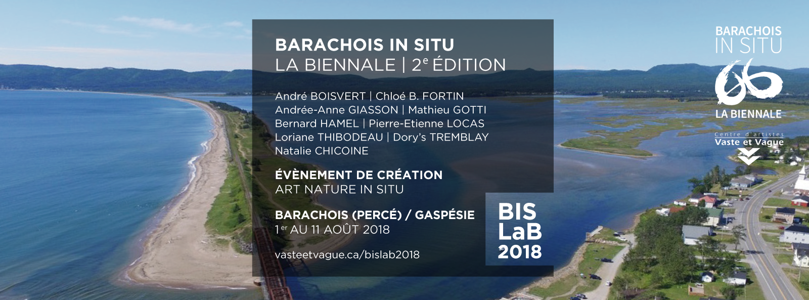 BARACHOIS IN SITU | LA BIENNALE | BISLaB 2018 | Évènement de création | ART NATURE IN SITU | Barachois (Percé) Gaspésie